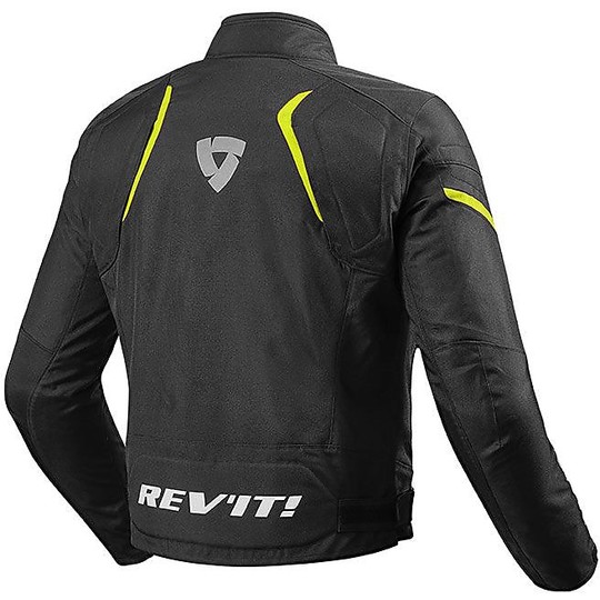 Moto jacket in Fabric 2017 Rev'it JUPITER 2 Black Yellow Fluo