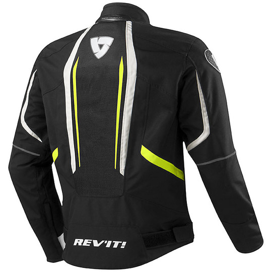 Moto jacket in fabric Rev'it AIRFORCE Black Fluorescent Yellow