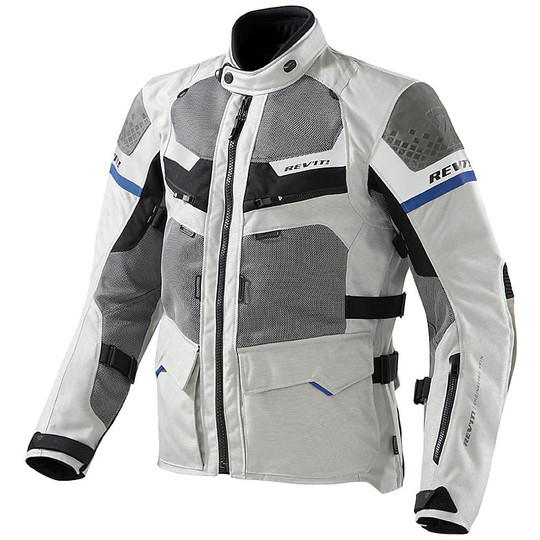Moto jacket in fabric Rev'it CAYENNE PRO Light Grey Blue
