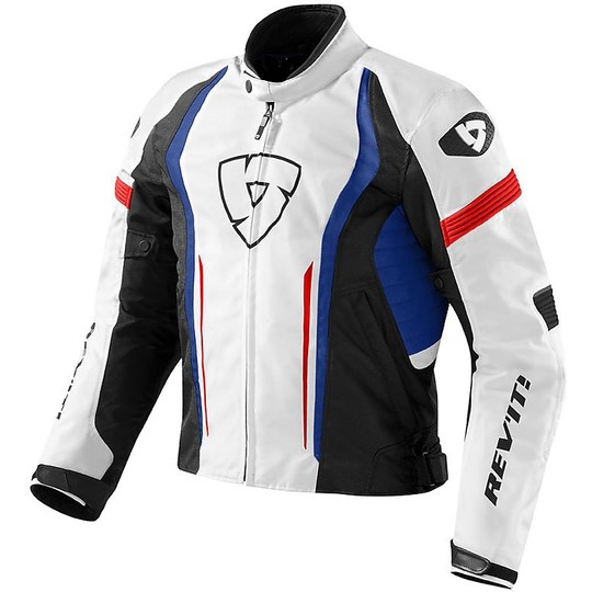 Moto jacket in fabric Rev'it RACEWAY Blue White
