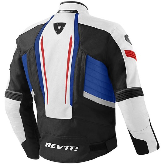 Moto jacket in fabric Rev'it RACEWAY Blue White