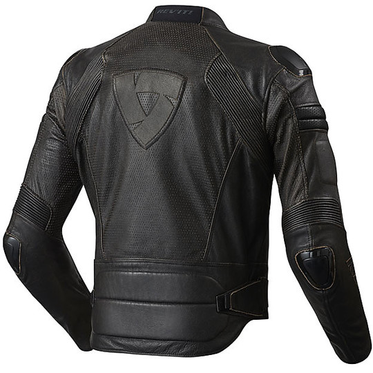 Moto jacket in Pette Traforato Rev'it AKIRA AIR Vintage Dark Brown