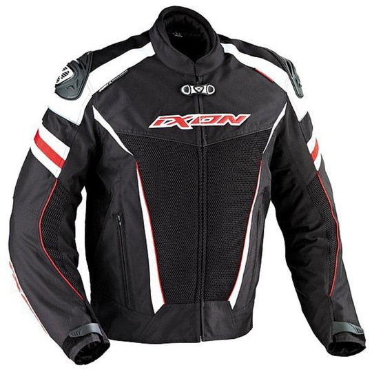 Moto Jacket Ixon Typhon Race 4 Seasons Hp Black White Red