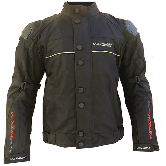 Moto Jacket Jacket Fabric Venom Racer Three Layers Plates With Black