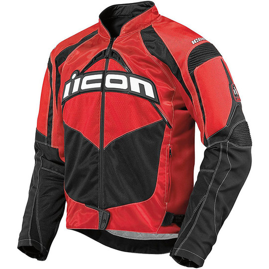 Moto jacket Jacket Icon Technical Fabric Summer Contra Black Red
