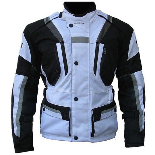 Moto Jacket Jacket Judges fabric 3 Layer Model Master White tour