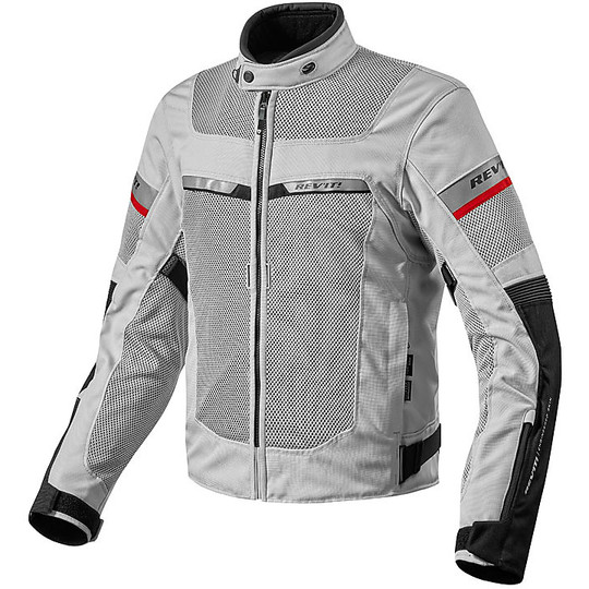 Moto Jacket Perforated Fabric Rev'it TORNADO 2 Silver Black