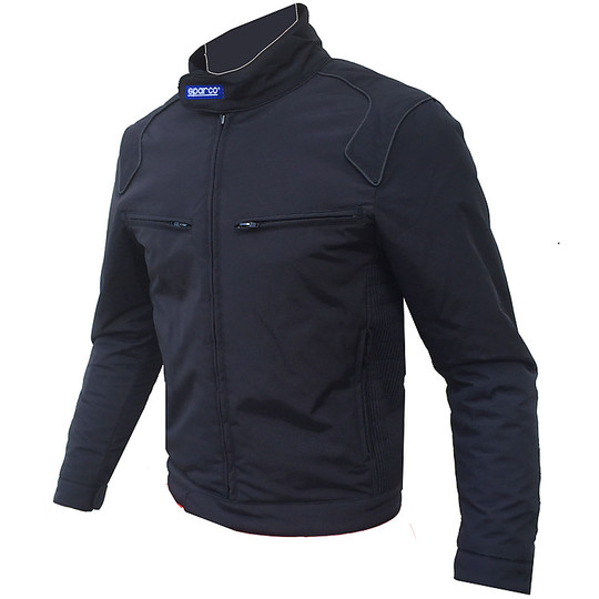 Moto jacket Sparco Stretch Color Black Man With Protections