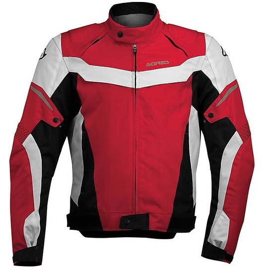 Moto jacket Technical Fabric Acerbis Joey Black White Red