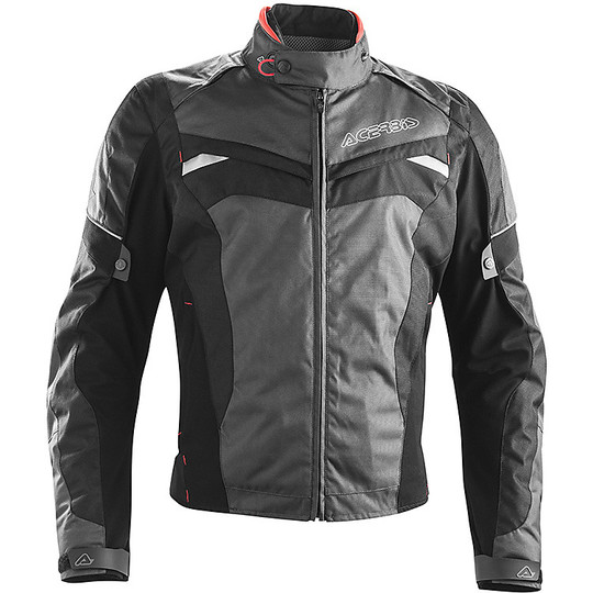 Moto jacket Technical fabric in Acerbis Braaid Black Grey