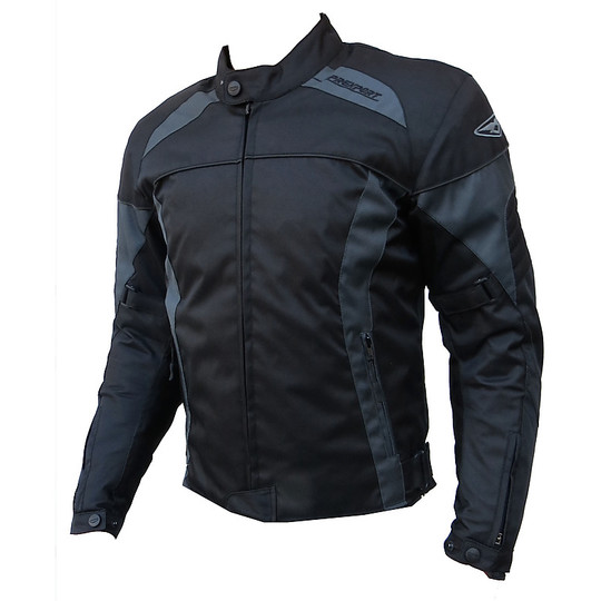 Moto jacket Technical fabric In Prexport OASY Black Grey Waterproof