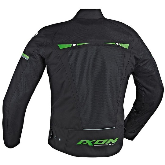 Moto jacket Technical Fabric Ixon PITRACE Black Green White