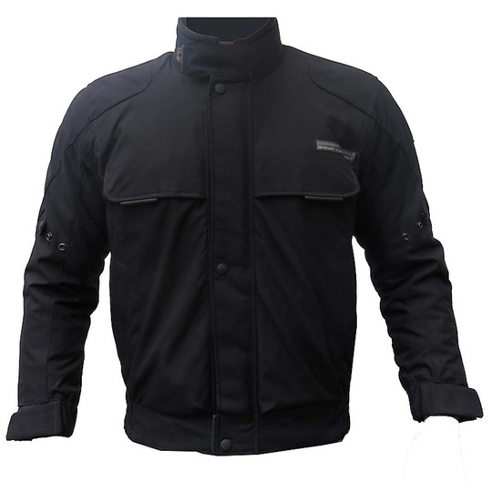 Moto jacket Technical Fabric Rev'it Time Black raincoat