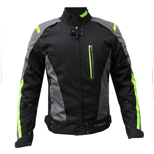 Moto jacket Technical Hero HR872 Waterproof Black Fluorescent Yellow