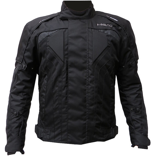 Moto jacket Technical Hero HR876 Waterproof All Black