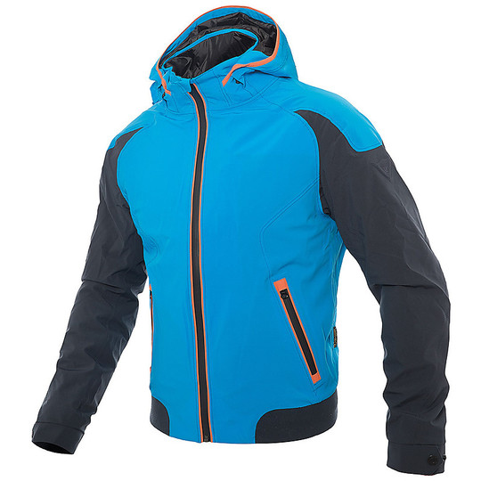 Moto jacket Technical Paddock Waterproof Dainese D-Dry Electric Blue
