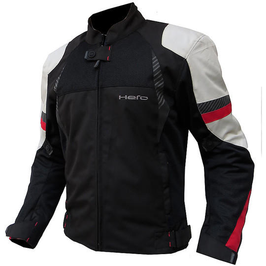 Moto Jacket Technical Summer Hero Traforato HR70 Black Gray Red