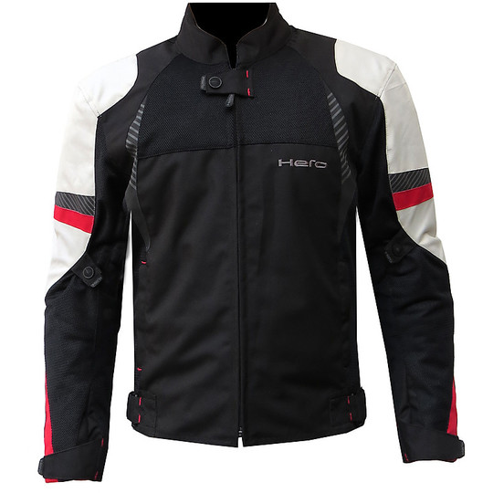 Moto Jacket Technical Summer Hero Traforato HR70 Black Gray Red