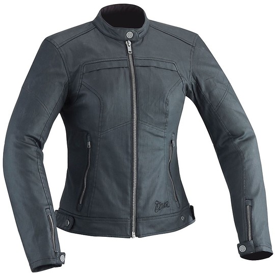 Moto jacket Woman In Black LADY Fabric Ixon SUBURB