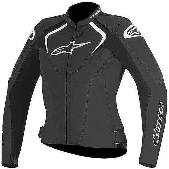 Moto jacket Woman In Black Leather Alpinestars Stella Jaws
