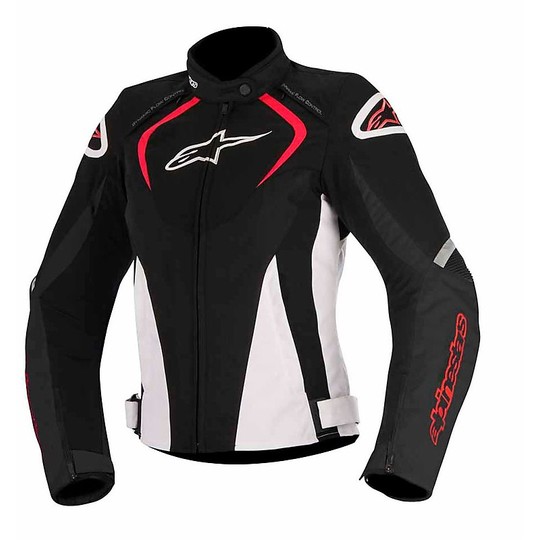 Moto jacket Woman In fabric Alpinestars Stella T-Jaws Waterproof Black Red