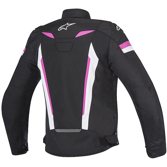 Moto jacket Woman In fabric Alpinestars T-GP PLUS R v2 Black White Fuchsia