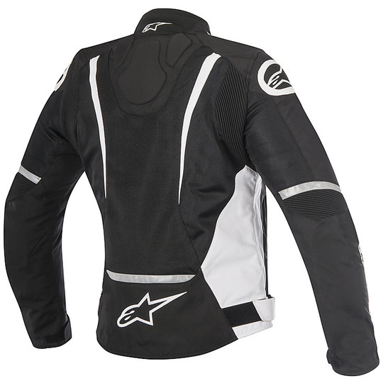 Moto jacket Woman In Fabric Perforated Alpinestars Stella T-Jaws AIR Black White