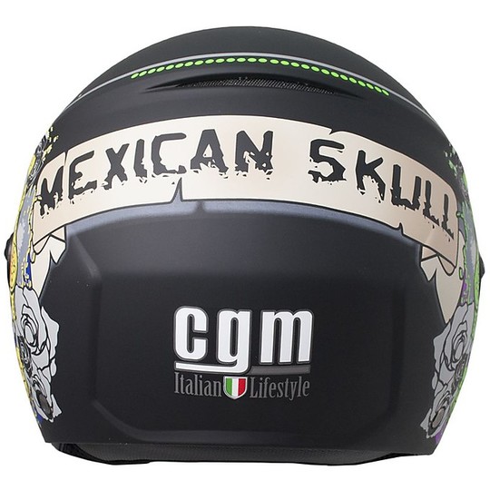 Moto Jet CGM Helmet with 107S Yellow Opaque Cancun Black Opener