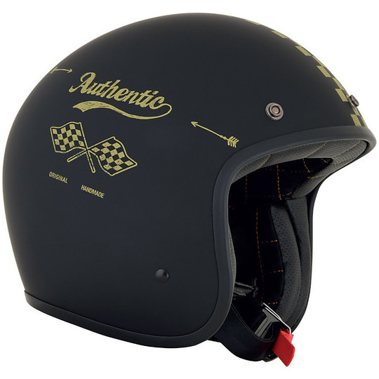 Moto Jet Custom Helmet AFX FX-76 Speed ​​Black Racer Black