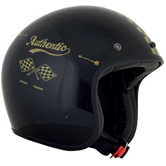 Moto Jet Custom Helmet AFX FX-76 Speed ​​Racer Black Shiny Gold
