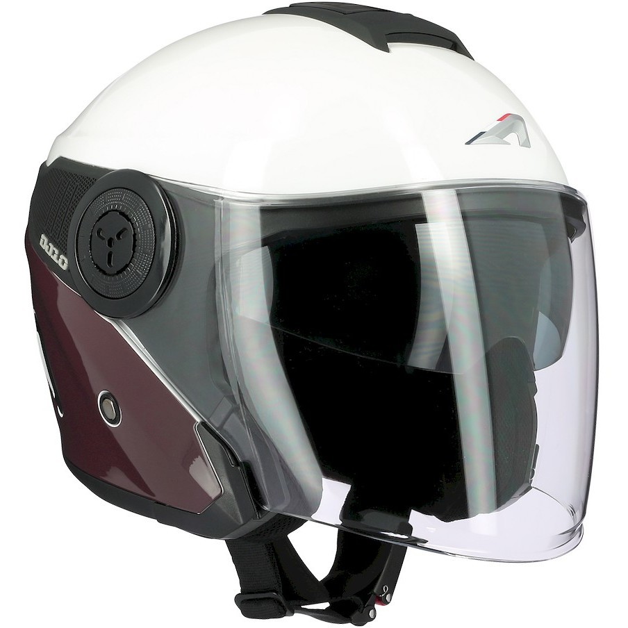 Moto Jet Helm Astone DJ10-2 RADIAN Braun Weiß