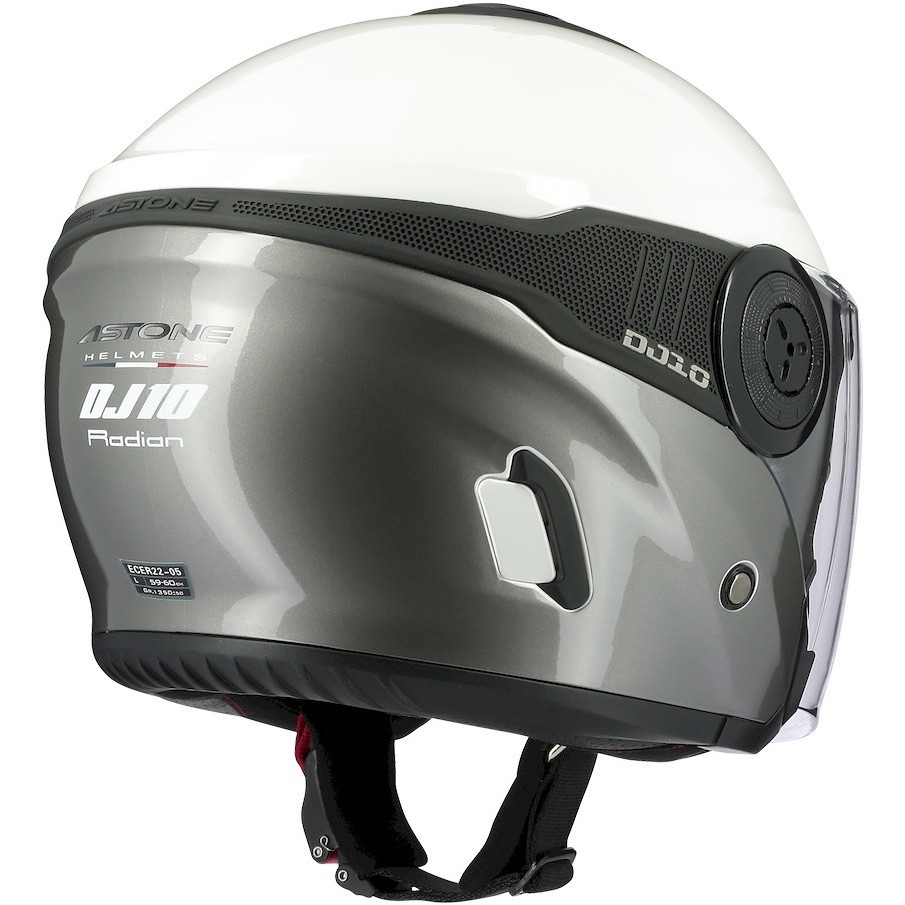 Moto Jet Helm Astone DJ10-2 RADIAN Grau Weiß