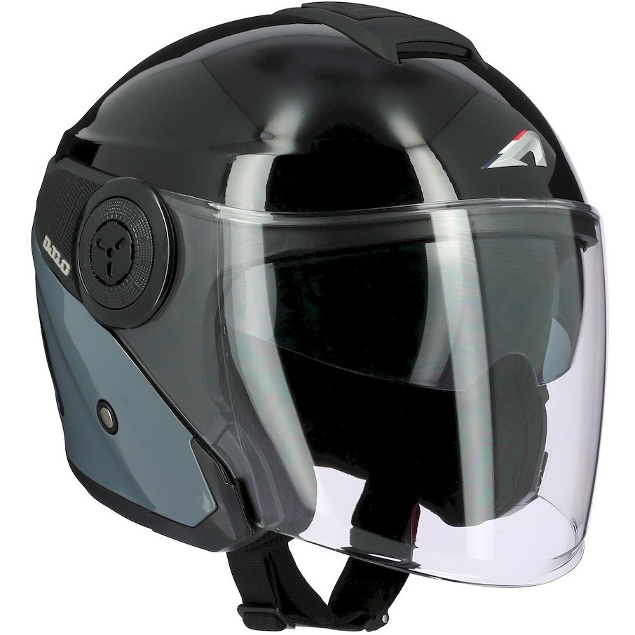 Moto Jet Helm Astone DJ10-2 RADIAN Grey Glossy Black