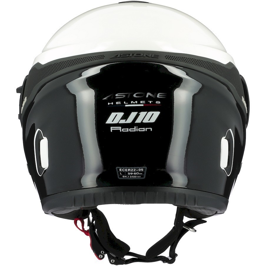 Moto Jet Helm Astone DJ10-2 RADIAN Schwarz Weiß