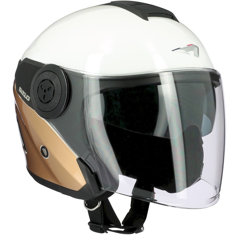 Moto Jet Helm Astone DJ10-2 RADIAN Weißgold