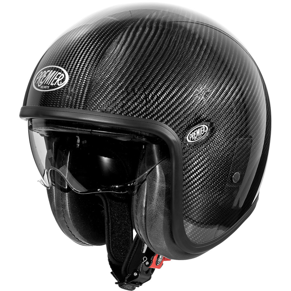 Moto-Jet-Helm aus Premier VINTAGE CARBON Glossy Carbon