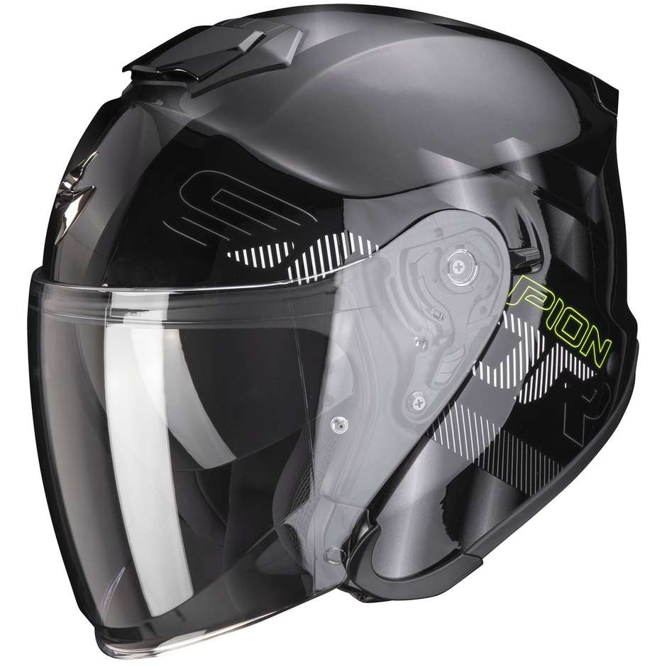 Moto Jet Helm aus Skorpionfaser EXO-S1 GRAVITY Schwarz Silber