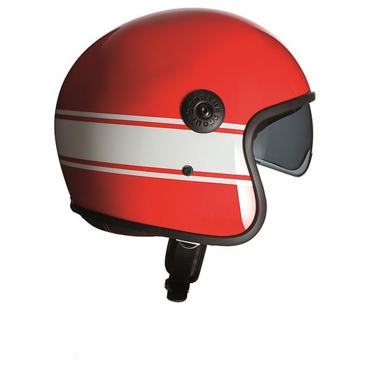 Moto Jet Helm aus Tucano Urbano Fiber EL'JET 1300 Italienisch Rot Poliert