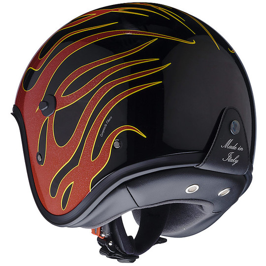Moto Jet Helm Caberg Freeride Flamme Schwarz Rot