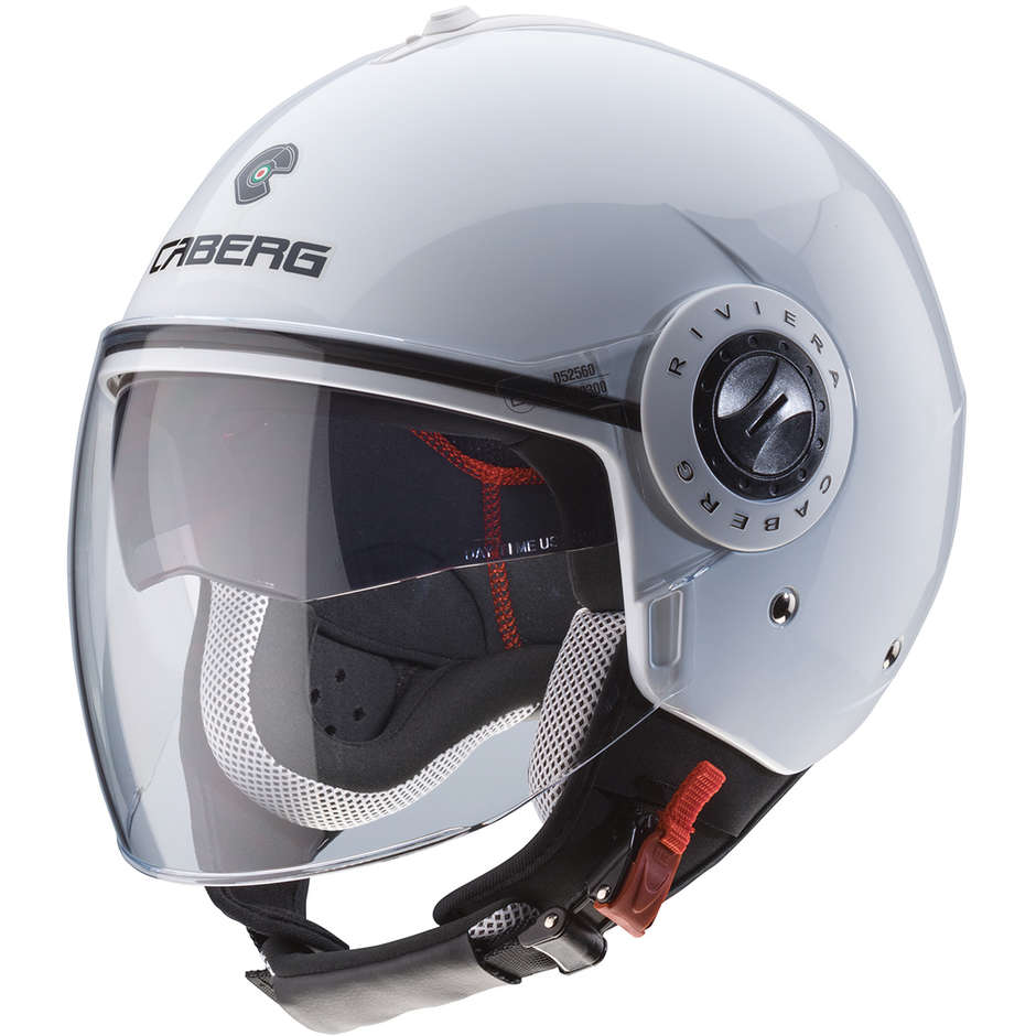 Moto Jet Helm Caberg Riviera V3 Doppel Visor Weiß