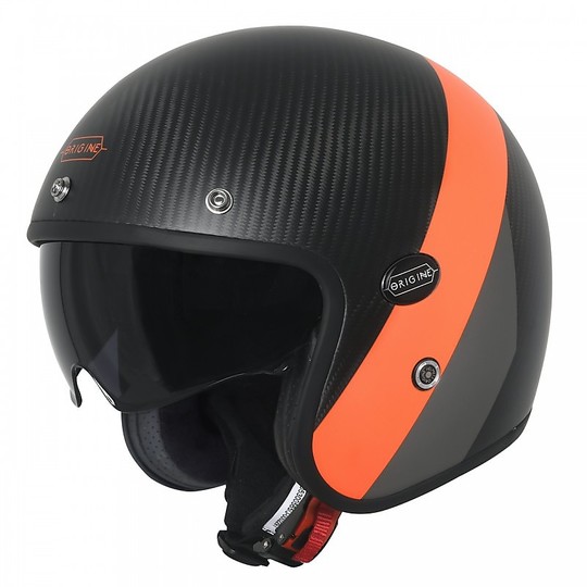 Moto Jet Helm Carbon Herkunft SIRIO CRONO Schwarz Matt Orange