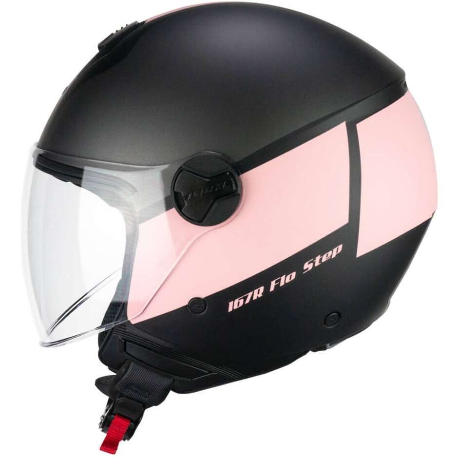 Moto Jet Helm CGM 167R FLO STEP Anthrazit Pink - Langes Visier