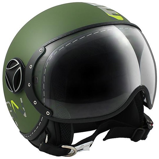 Moto Jet Helm für Kinder Momo Design FGTR BABY Grün MIlitare Decal Camouflage