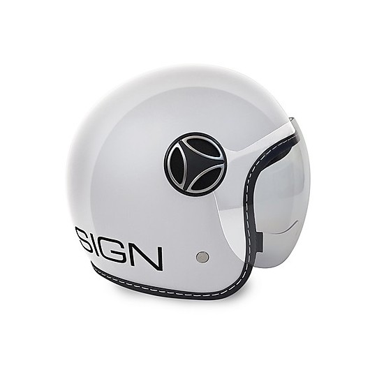 Moto Jet Helm für Kinder Momo Design JET-BABY Glossy White Aufkleber Schwarz