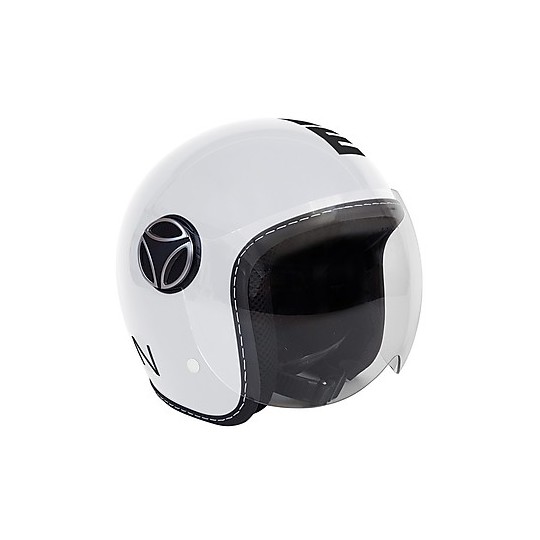 Moto Jet Helm für Kinder Momo Design JET-BABY Glossy White Aufkleber Schwarz