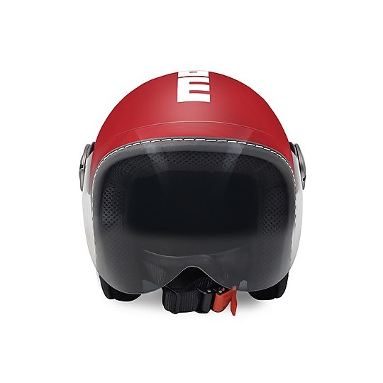 Moto Jet Helm für Kinder Momo Design JET-BABY Matt Rot Abziehbild Weiß