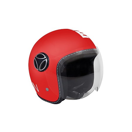Moto Jet Helm für Kinder Momo Design JET-BABY Matt Rot Abziehbild Weiß