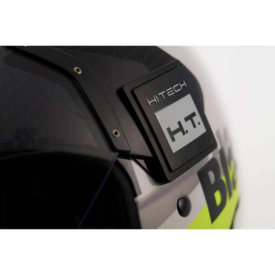 Moto Jet Helm in Blauer BET HT Fiber Weiß Gelb Fluo Schwarz