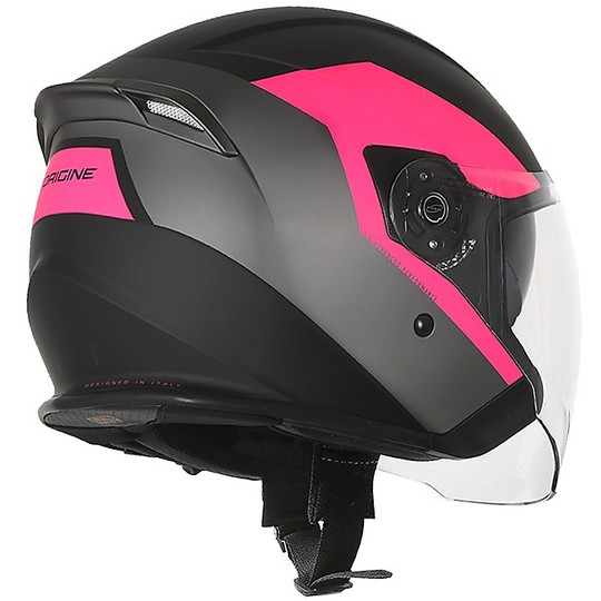 Moto Jet Helm mit Bluetooth integrierten PALIO 2.0 BT EKO Herkunft Matt Schwarz Rosa