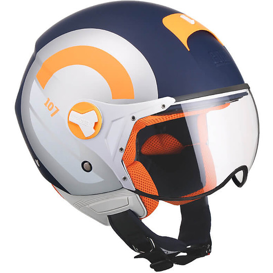 Moto Jet Helm mit geformtem Visier CGM 107R TAORMINA Mattblau